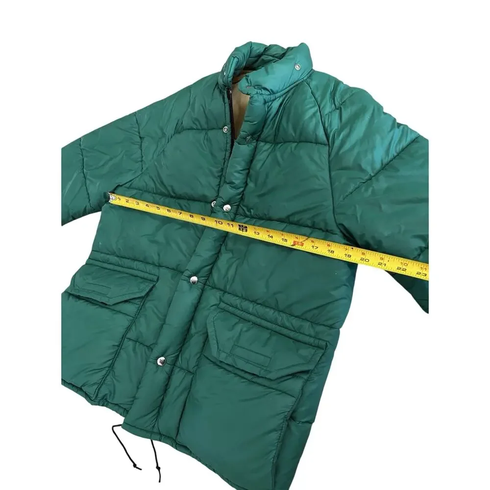 Vintage Columbia Sportswear Co Green Puffer Jacket Mens Medium Snap Zip Coat